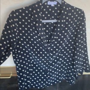 Marin Blue Silk shirt French designer Gerard Darel